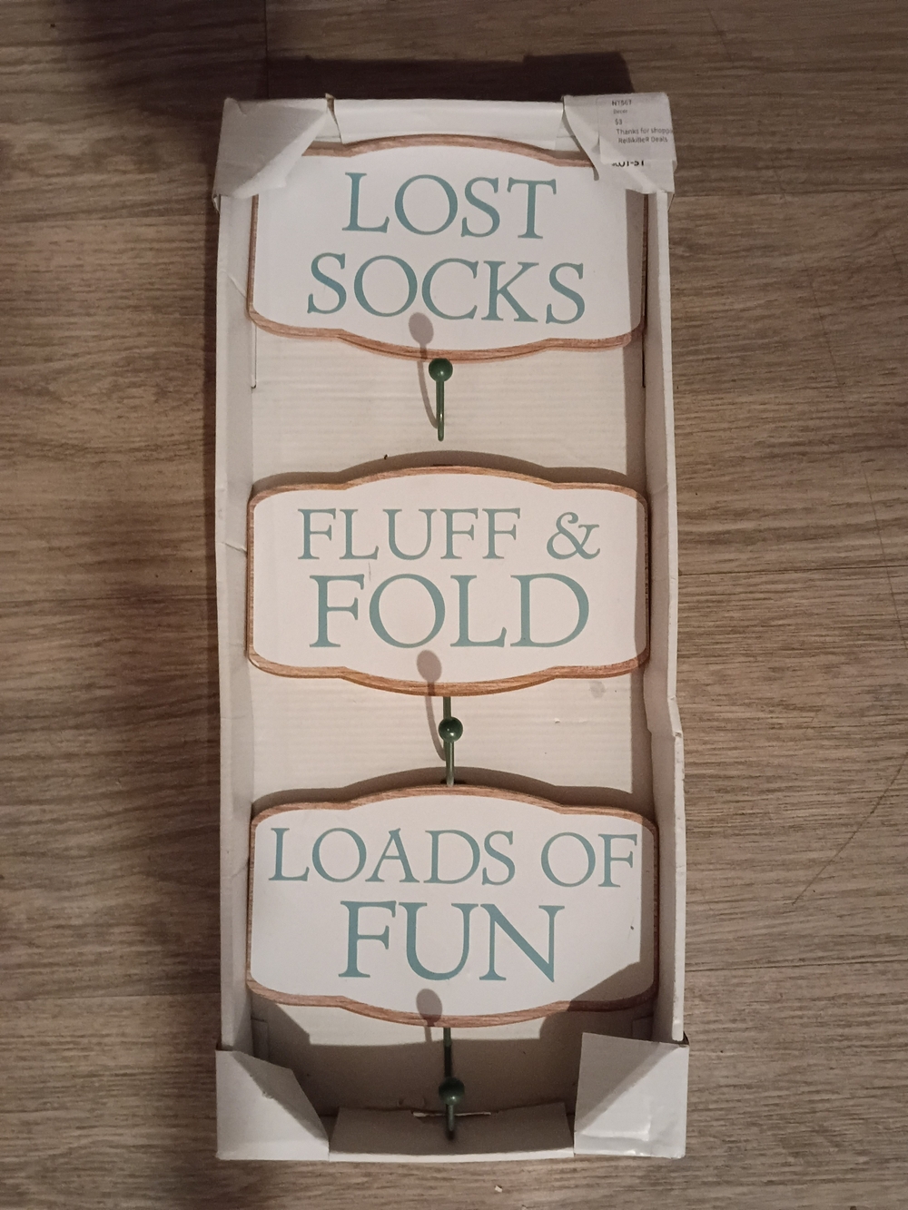 White and Light Teal Laundry Wall Sign Set - Brand
